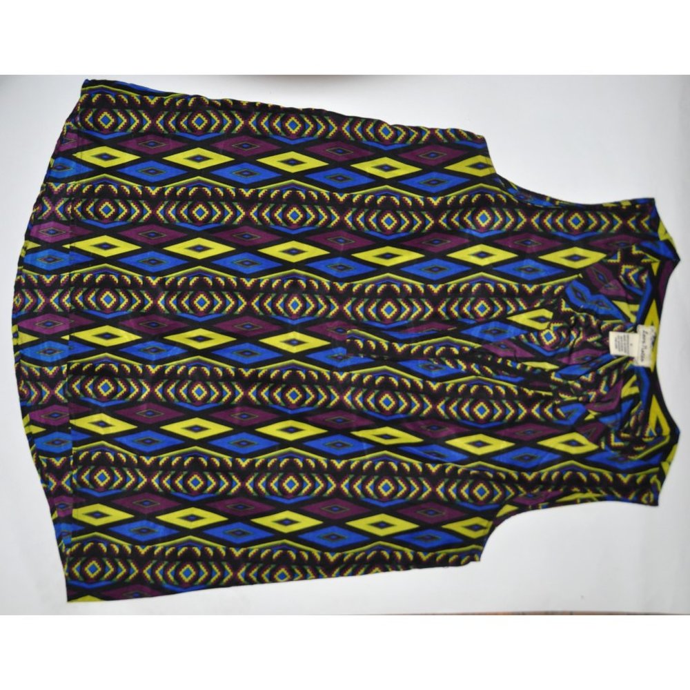 Sleeveless Summer Tunic Blouse by LOVE Note , Geometric pattern, size S - Picture 7 of 16